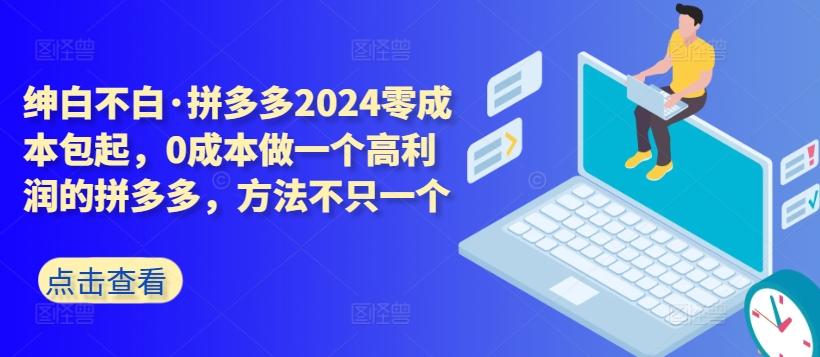 拼多多2024零成本包起，0成本做一个高利润的拼多多，方法不只一个-179创客网