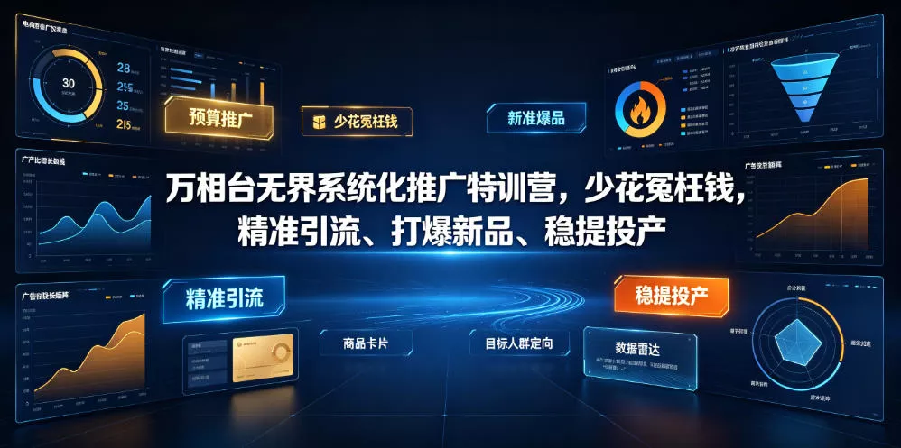 万相台无界系统化推广特训营VI0.0，少花冤枉钱，精准引流、打爆新品、稳提投产(全程录音+字幕)-179创客网