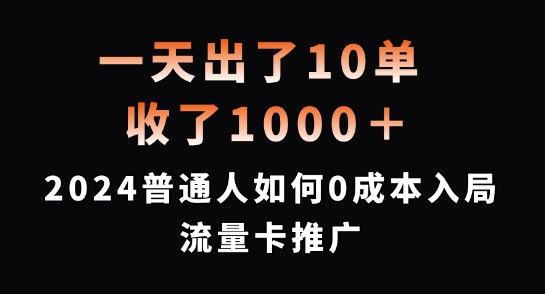一天出了10单，收了1000+，2024普通人如何0成本入局流量卡推广【揭秘】-179创客网