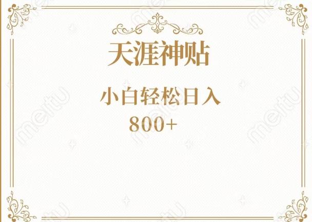 神级项目！天涯神贴再现江湖！小白轻松入手，三个月变现10w+-179创客网