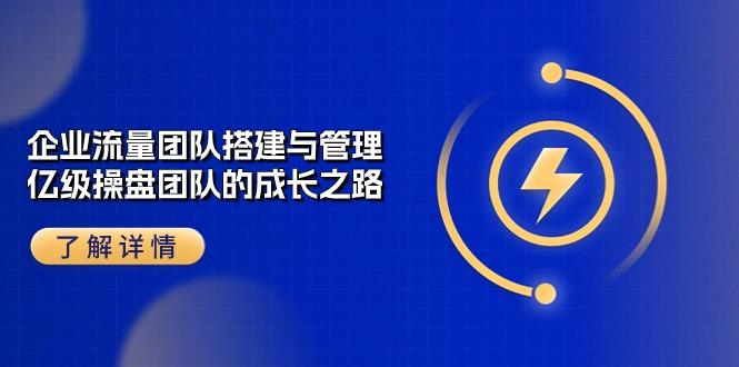 企业 流量团队-搭建与管理，亿级 操盘团队的成长之路(28节课-179创客网