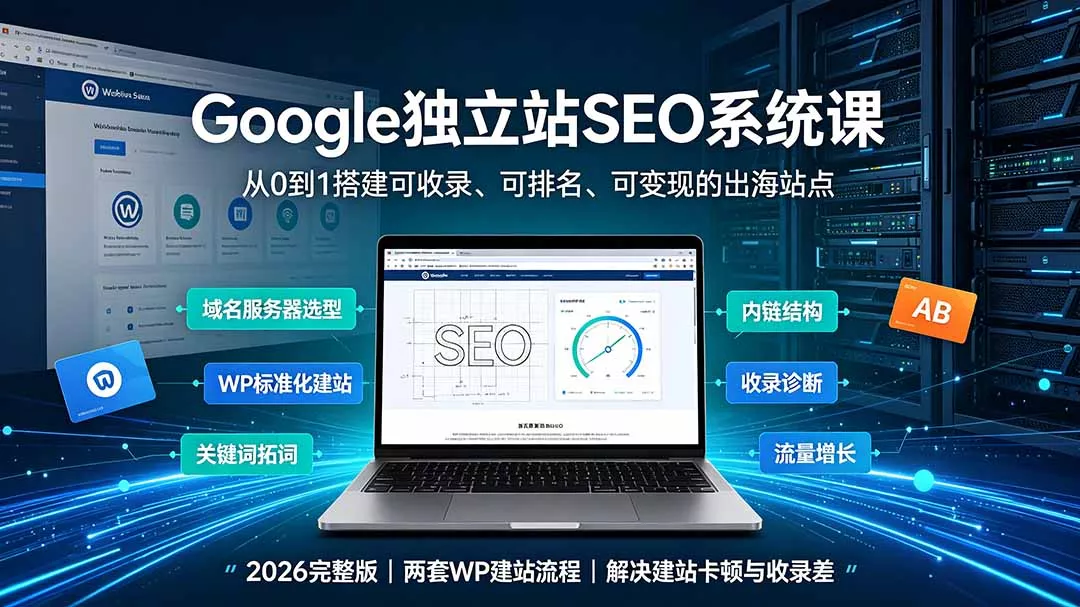 Google独立站SEO-7月系统课：出海基建×WordPress建站×AI内容生产×站内外优化×Search Console×AdSense变现-179创客网