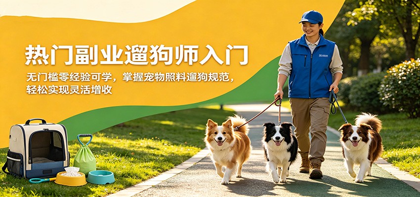 热门副业遛狗师入门，无门槛零经验可学，掌握宠物照料遛狗规范，轻松实现灵活增收-179创客网