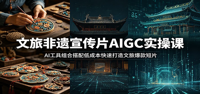 文旅非遗宣传片AIGC实操课：AI工具组合搭配低成本快速打造文旅爆款短片-179创客网