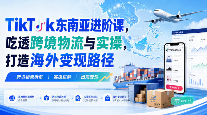 TikTok东南亚进阶课，吃透跨境物流与实操，打造海外变现路径-179创客网