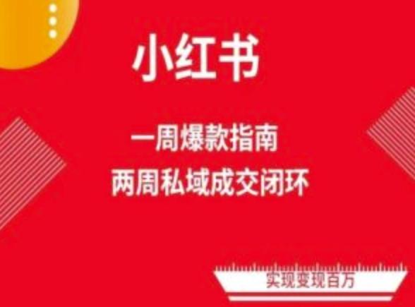 爆款小红书免费流量体系课程(两周变现)，小红书电商教程-179创客网