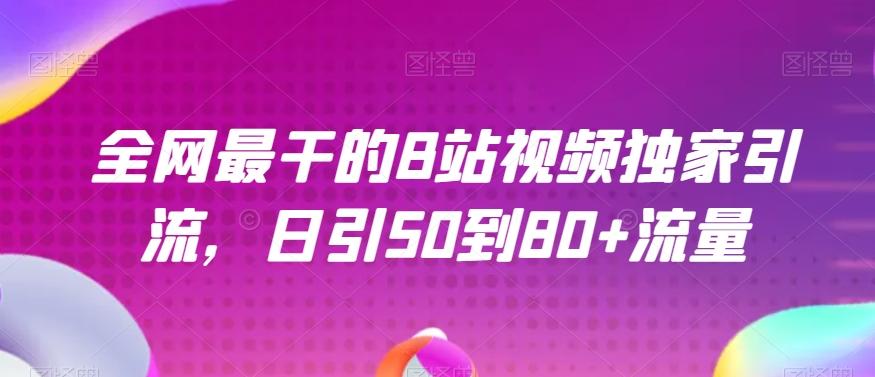 全网最干的B站视频独家引流，日引50到80+流量【揭秘】-179创客网