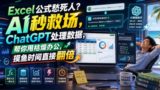 Excel公式愁死人？AI秒救场，ChatGPT处理数据，帮你甩枯燥办公，摸鱼时间直接翻倍【原创双语字幕】-179创客网