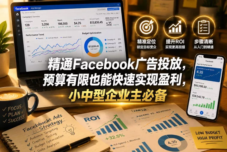 精通Facebook广告投放，预算有限也能快速实现盈利，小中型企业主必备【原创双语字幕】-179创客网