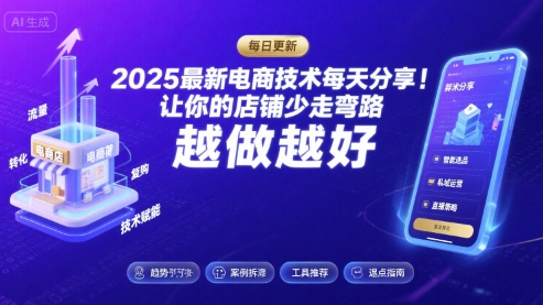 2025-2026最新电商技术每天分享，让你的店铺少走弯路，越做越好(更新26年08月)-179创客网