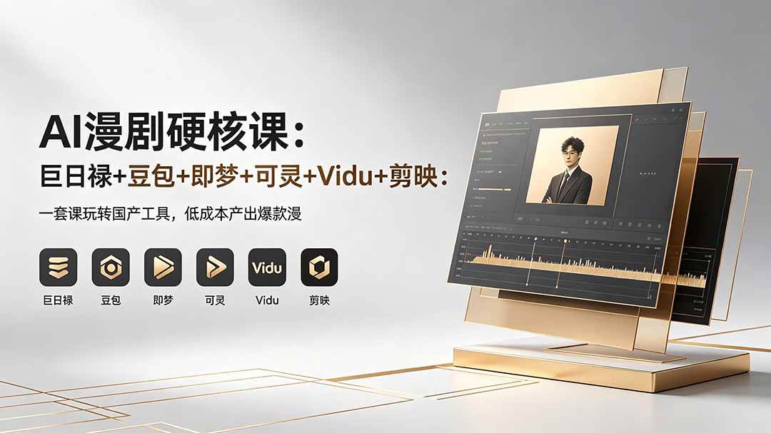 （18280期）AI漫剧硬核课：巨日禄+豆包+即梦+可灵+Vidu+剪映：一套课玩转国产工具，低成本产出爆款漫剧-179创客网