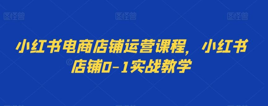 小红书电商店铺运营课程，小红书店铺0-1实战教学-179创客网