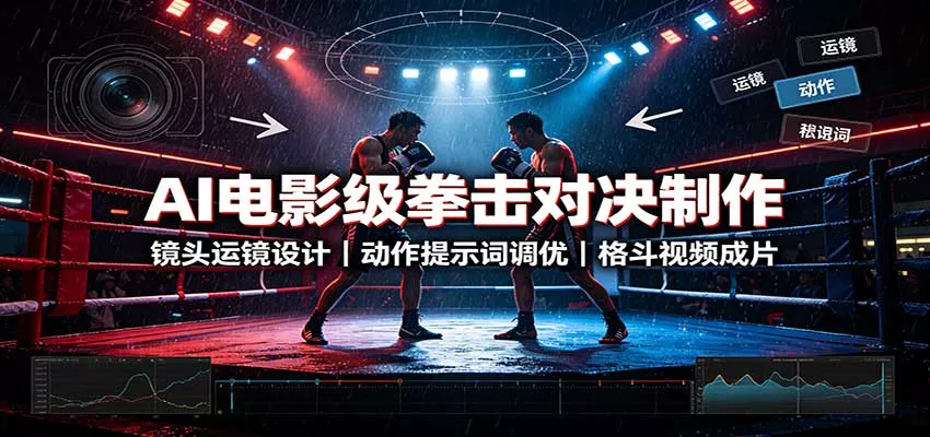 AI电影级拳击对决制作：镜头运镜设计，动作提示词调优，格斗视频成片-179创客网