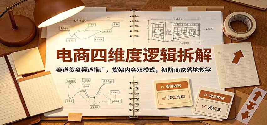 电商四维度逻辑拆解：赛道货盘渠道推广，货架内容双模式，初阶商家落地教学-179创客网