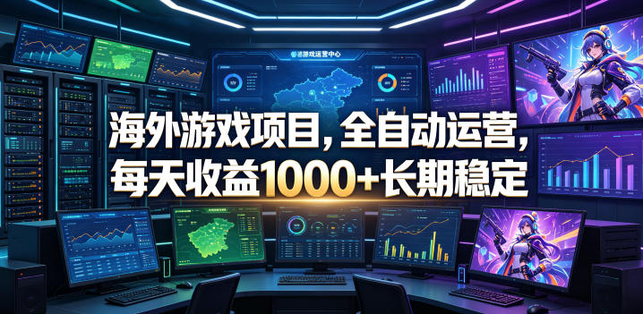 海外游戏项目，全自动运营，每天收益1000+长期稳定【揭秘】-179创客网
