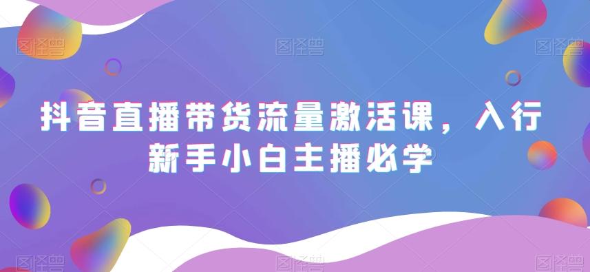 抖音直播带货流量激活课，入行新手小白主播必学-179创客网