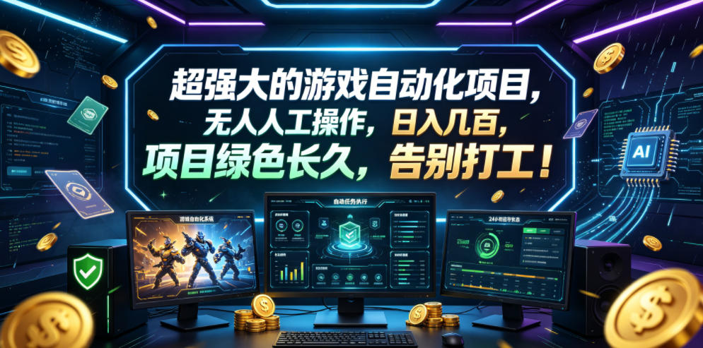 超强大的游戏自动化项目，无人人工操作，日入几百，项目绿色长久，告别打工！【揭秘】-179创客网