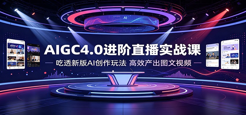 AIGC4.0进阶直播实战课：吃透新版AI创作玩法，高效产出图文视频-179创客网