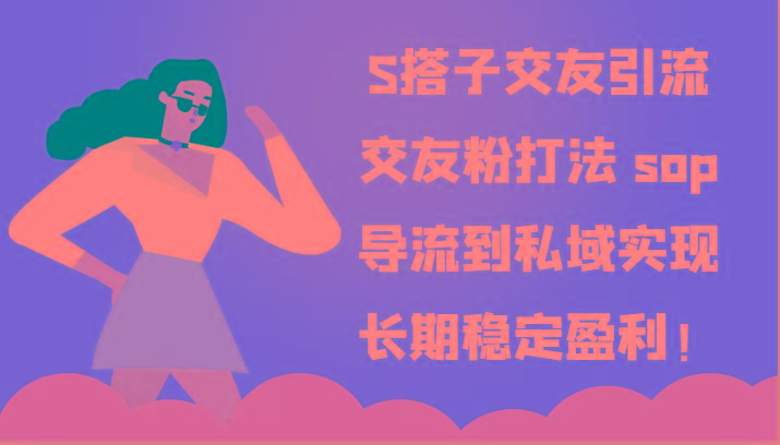 S搭子交友引流，交友粉打法 sop，导流到私域实现长期稳定盈利！-179创客网