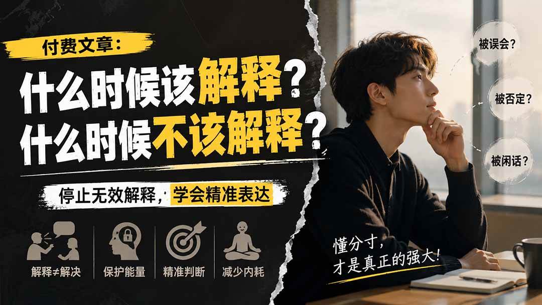 （20223期）付费文章：什么时候该解释？什么时候不该解释？-179创客网