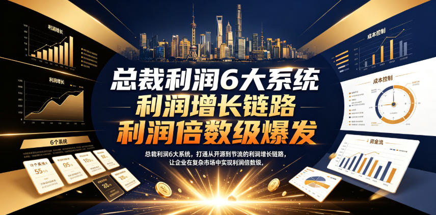 总裁利润6大系统，打通从开源到节流的利润增长链路，让企业在复杂市场中实现利润倍数级爆发-179创客网