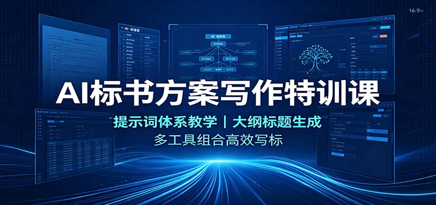 AI标书方案写作特训课：提示词体系教学，大纲标题生成，多工具组合高效写标-179创客网