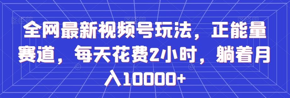 全网最新视频号玩法，正能量赛道，每天花费2小时，躺着月入10000+【揭秘】-179创客网