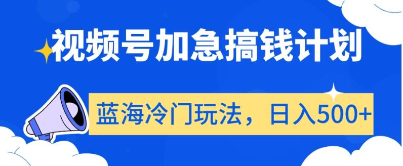 视频号加急搞钱计划，蓝海冷门玩法，日入500+【揭秘】-179创客网