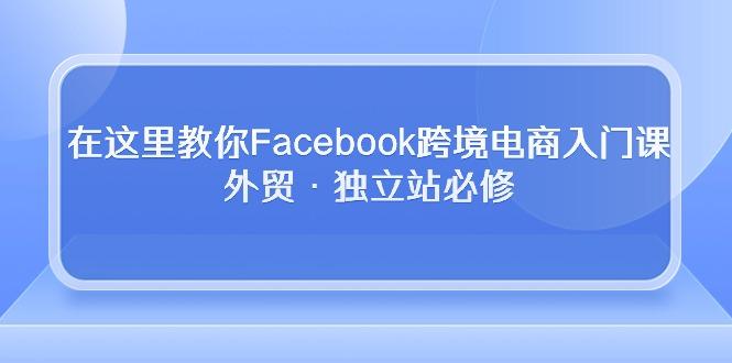 在这里教你Facebook跨境电商入门课，外贸·独立站必修-179创客网