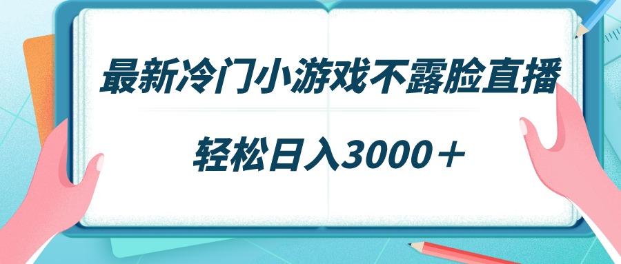 最新冷门小游戏不露脸直播，场观稳定几千，轻松日入3000＋-179创客网