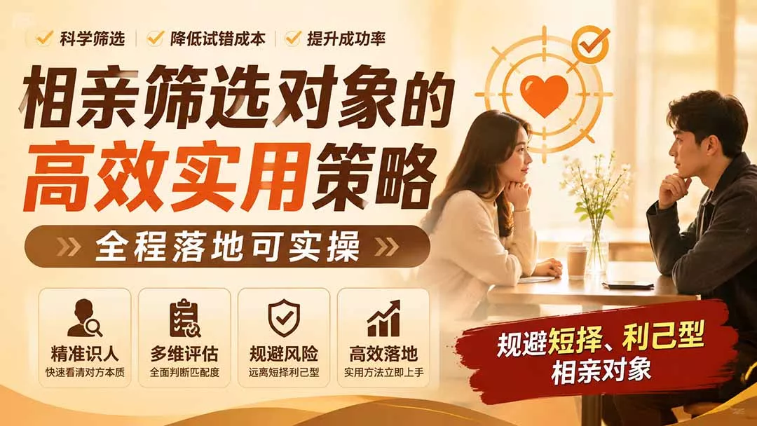 付费文章：相亲筛选对象的高效实用策略，全程落地可实操，规避短择、利己型相亲对象-179创客网