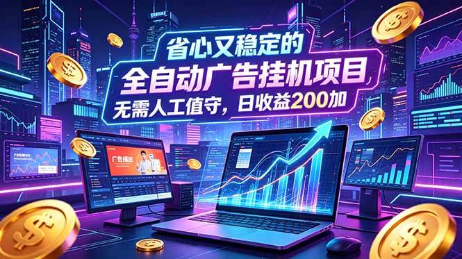 （18899期）全自动广告挂机项目，全程无需人工值守。稳定创收每日收益200+-179创客网