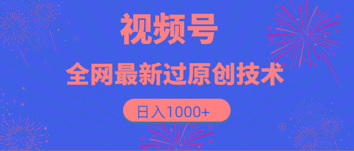 (9713期)视频号，全网最新过原创技术，日入1000+-179创客网