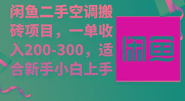 (9539期)闲鱼二手空调搬砖项目，一单收入200-300，适合新手小白上手-179创客网