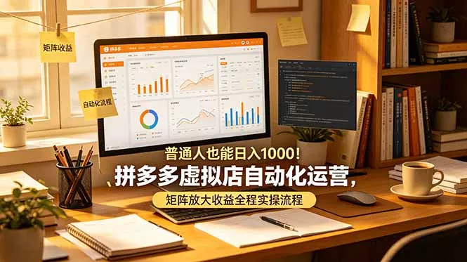 普通人也能日入 1000！拼多多虚拟店自动化运营，矩阵放大收益全程实操流程-179创客网