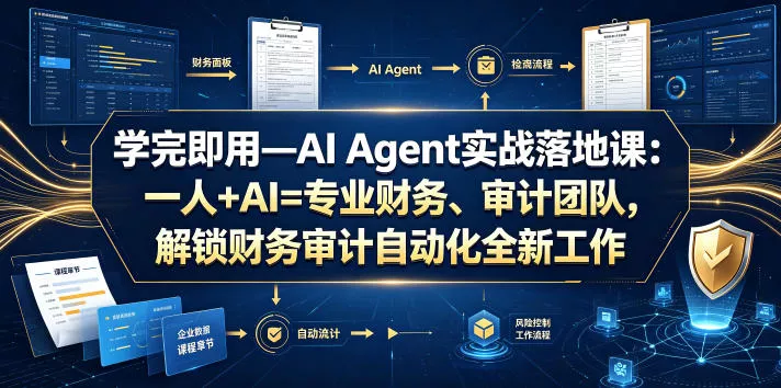 学完即用—AI Agent实战落地课：一人+AI=专业财务、审计团队，解锁财务审计自动化全新工作模式(更新0804)-179创客网
