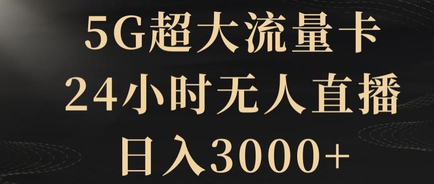5G超大流量卡，24小时无人直播，日入3000+【揭秘】-179创客网