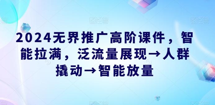 2024无界推广高阶课件，智能拉满，泛流量展现→人群撬动→智能放量-179创客网