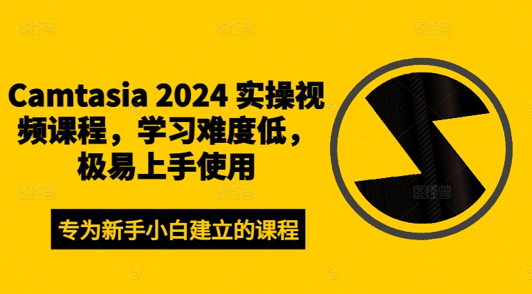 Camtasia 2024 实操视频课程，学习难度低，极易上手使用-179创客网