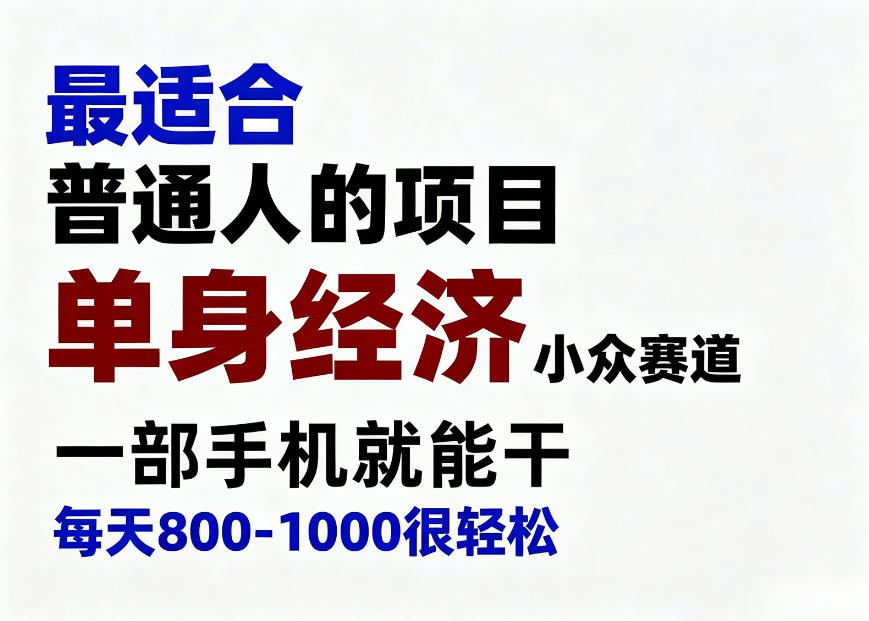 身经济小众赛道，一部手机就能干，每天搞个800-1000很轻松，最适合普通人的项目【揭秘】-179创客网
