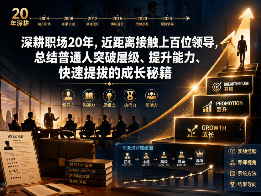 付费文章：深耕职场20年，近距离接触上百位领导，总结普通人突破层级、提升能力、快速提拔的成长秘籍（全网独家干货）-179创客网