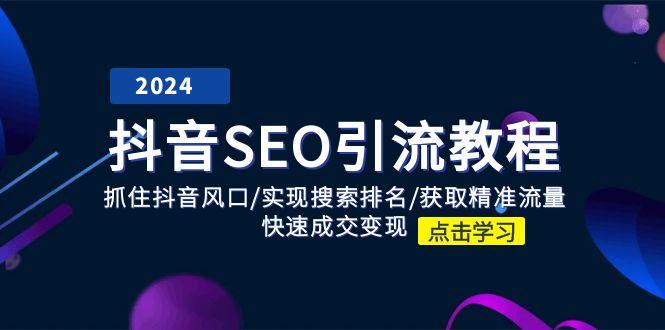 抖音 SEO引流教程：抓住抖音风口/实现搜索排名/获取精准流量/快速成交变现-179创客网
