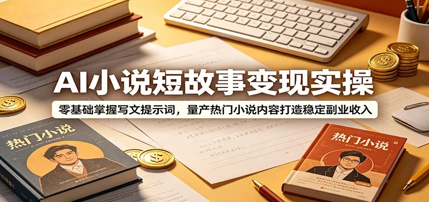 AI小说短故事变现实操：零基础掌握写文提示词，量产热门小说内容打造稳定副业收入-179创客网