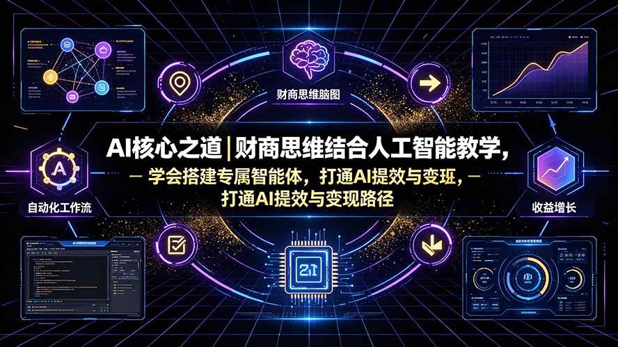 （19542期）AI核心之道｜财商思维结合人工智能教学，学会搭建专属智能体，打通AI提效与变现路径-179创客网