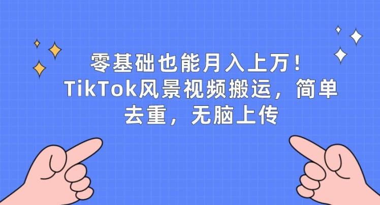 零基础也能月入上w，TikTok风景视频搬运，简单去重，无脑上传【揭秘】-179创客网