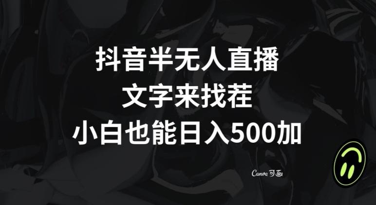抖音半无人直播，文字来找茬小游戏，每天收益500+【揭秘】-179创客网