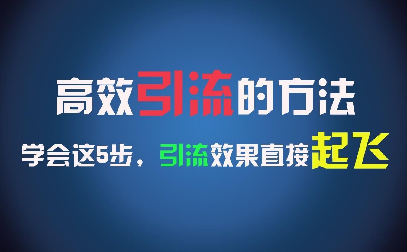 高效引流的方法，可以帮助你日引300+创业粉，一年轻松收入30万，比打工强太多！-179创客网