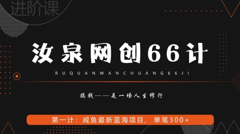 汝泉网创66计之第1计：闲鱼长期稳定项目，单笔变现300+-179创客网