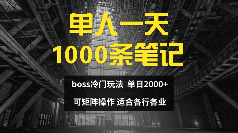 单人一天1000条笔记，日入2000+，BOSS直聘的正确玩法【揭秘】-179创客网