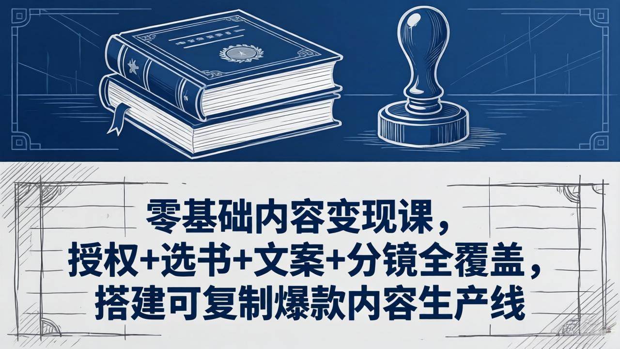（18243期）零基础内容变现课，授权+选书+文案+分镜全覆盖，搭建可复制爆款内容生产线-179创客网